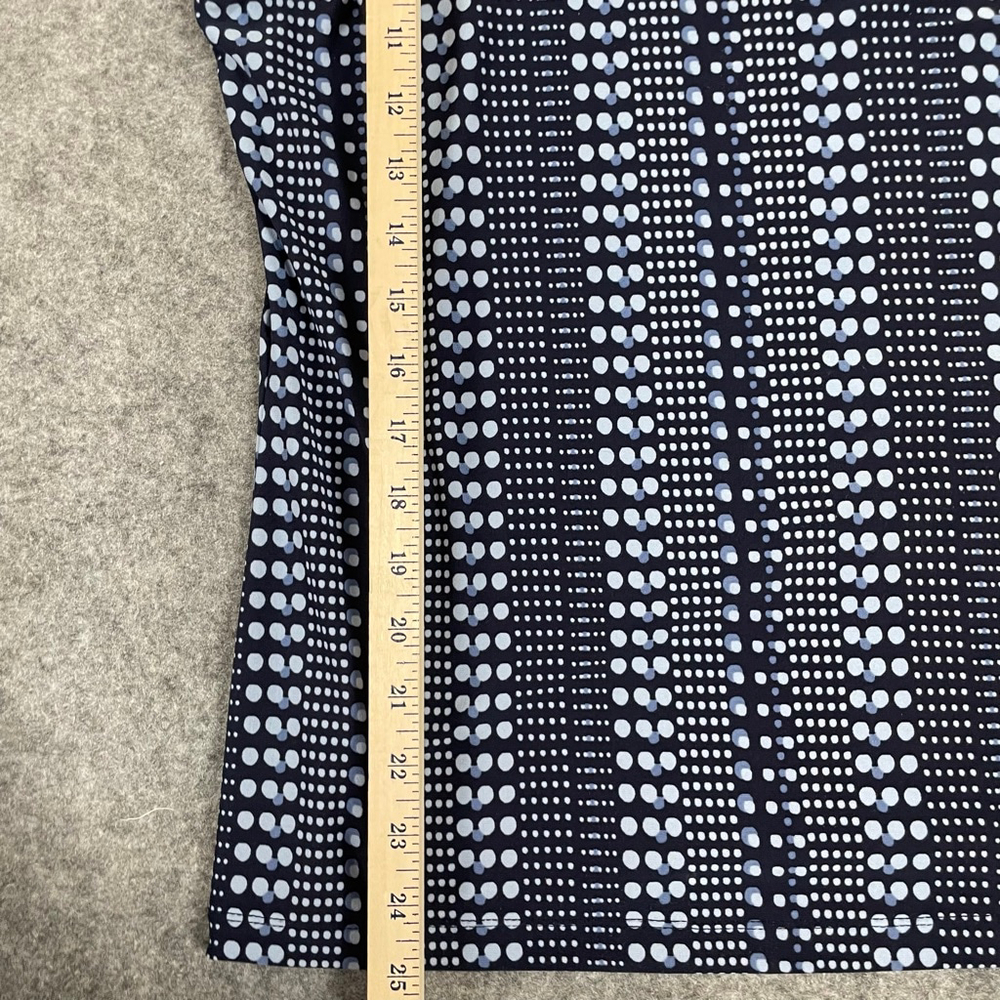 Tommy Hilfiger Womens Medium Navy White Dot Stretch Short Sleeve Top - Picture 9 of 10